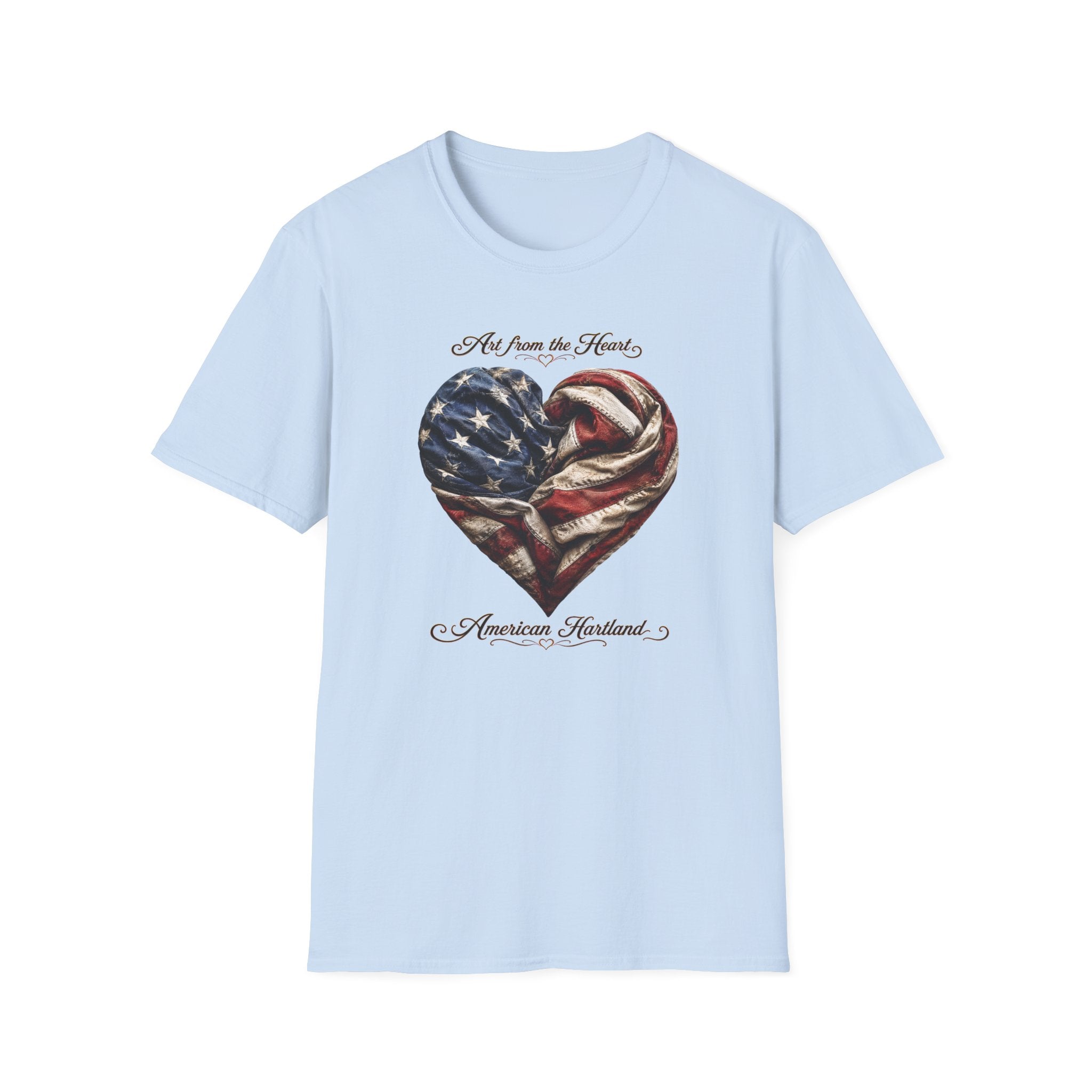 Patriotic Heart T-Shirt — “Art From the Heart” American Flag Tee
