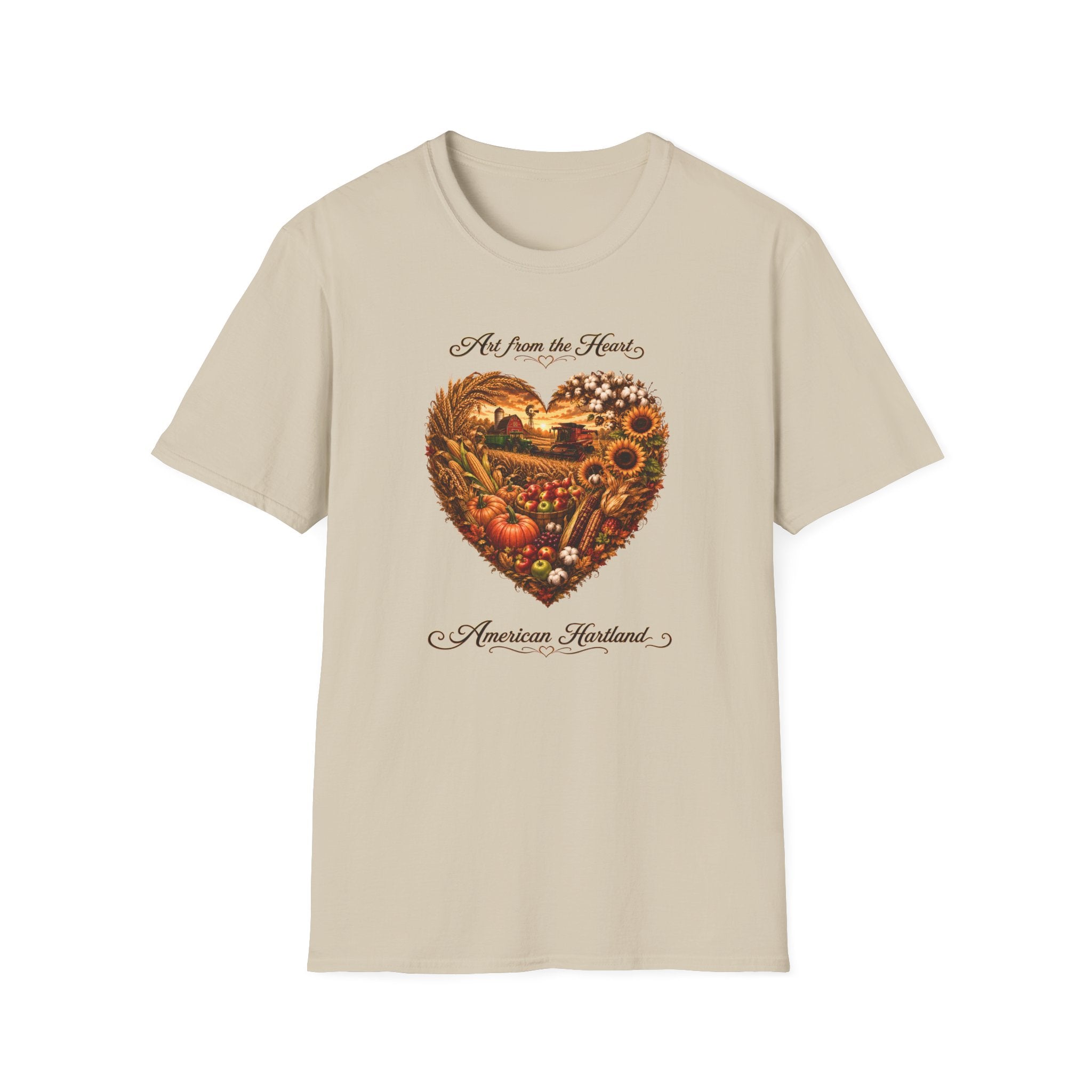 Heartland Harvest T-Shirt — "Art from the Heart" Autumn Farm Design