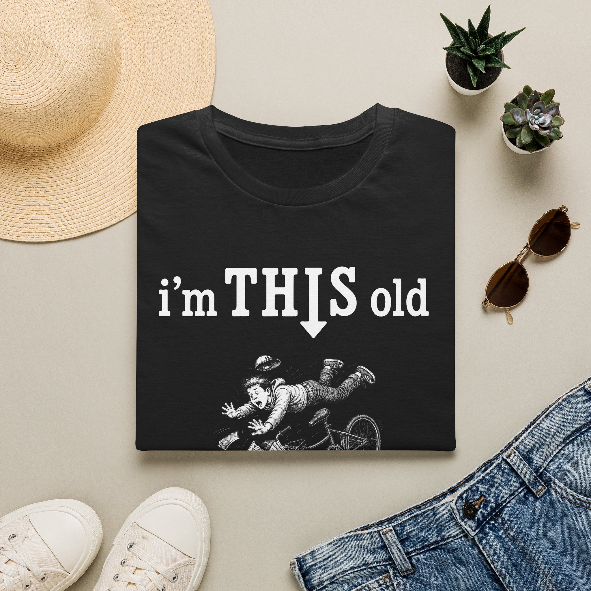 Retro 'I'm THIS Old' T-Shirt — Funny Vintage Bicycle Crash Tee