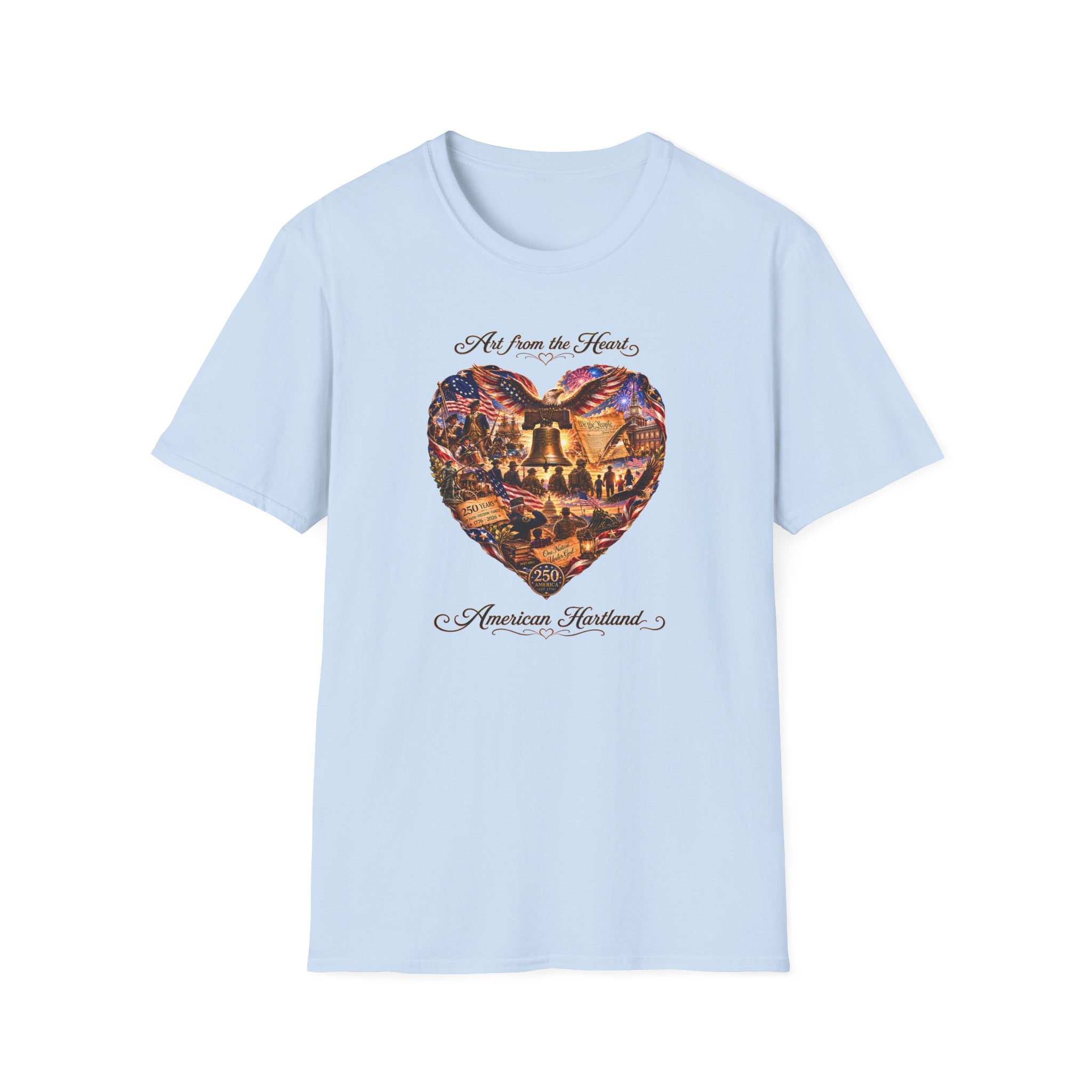 T-Shirt — "Art from the Heart: American Heartland" Patriotic Heart Design